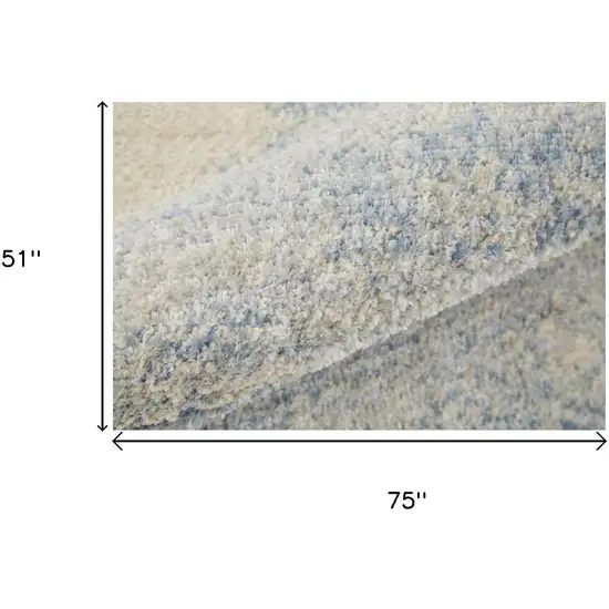Blue And Ivory Geometric Area Rug Photo 6