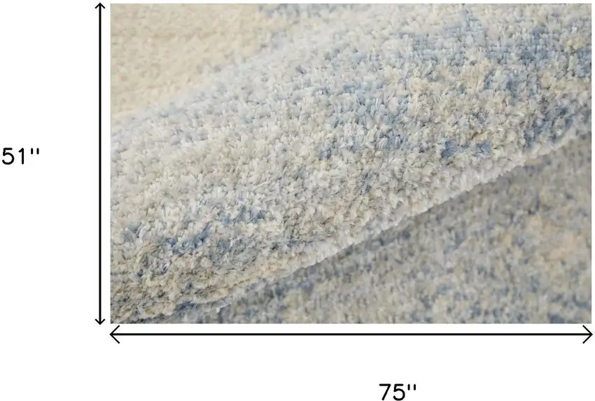 Blue And Ivory Geometric Area Rug Photo 6