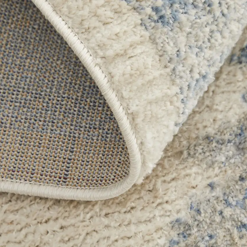 Blue And Ivory Geometric Area Rug Photo 4