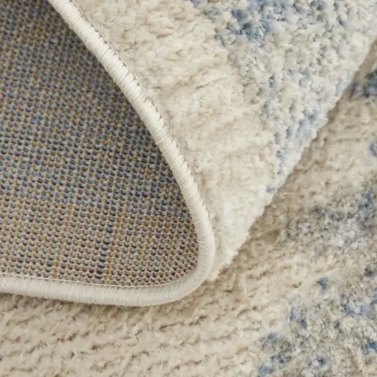 Blue And Ivory Geometric Area Rug Photo 4