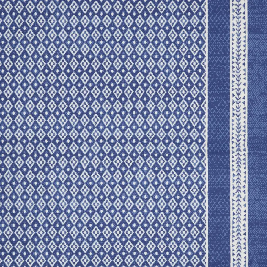 Blue And Ivory Geometric Distressed Area Rug Photo 8