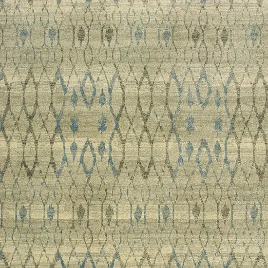 Blue And Ivory Geometric Distressed Area Rug Photo 5