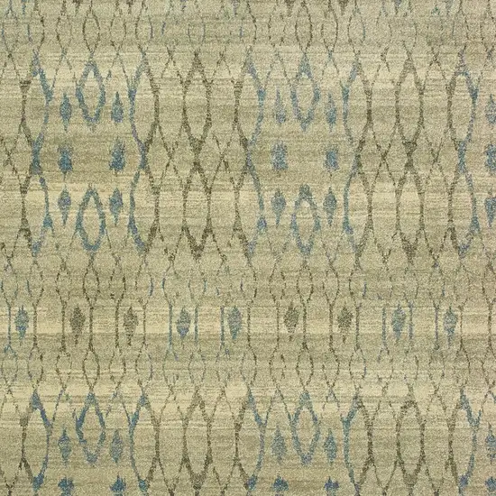 Blue And Ivory Geometric Distressed Area Rug Photo 5