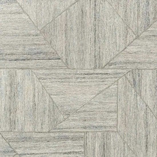 Blue And Ivory Geometric Hand Tufted Square Rug Photo 2