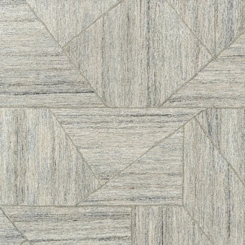 Blue And Ivory Geometric Hand Tufted Square Rug Photo 2