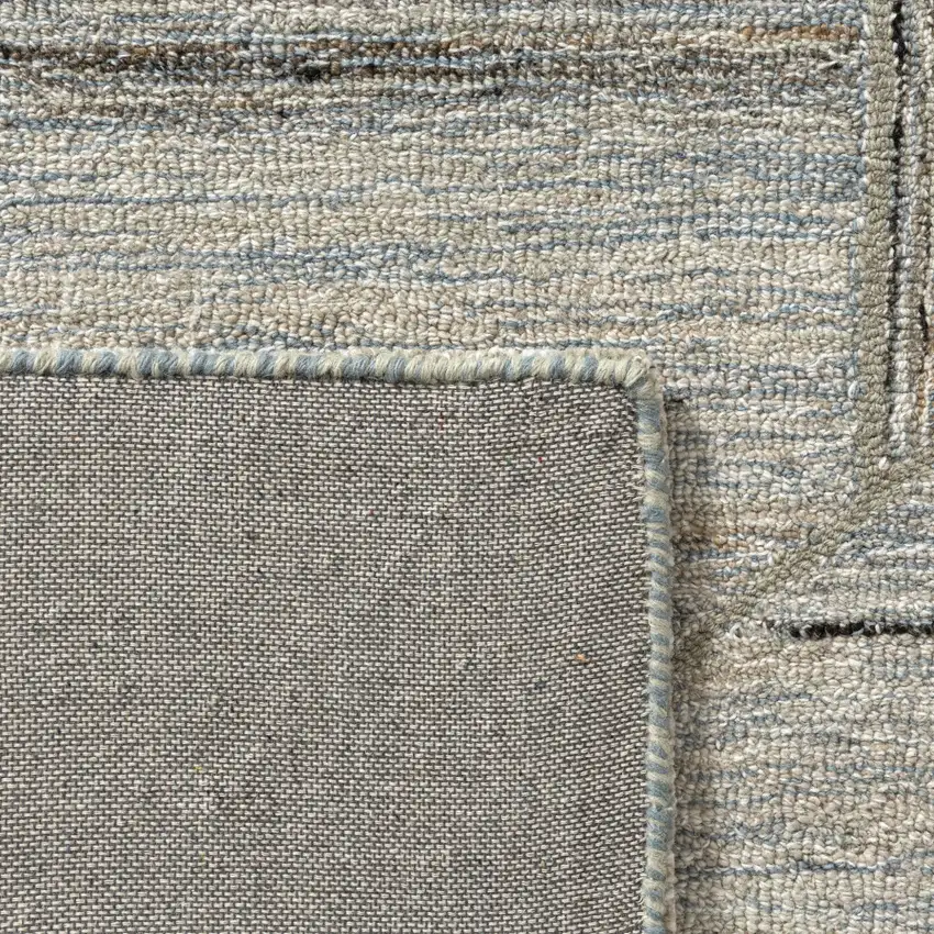 Blue And Ivory Geometric Hand Tufted Square Rug Photo 7