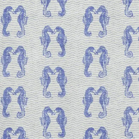 Blue And Ivory Geometric Washable Area Rug With UV Protection Photo 3