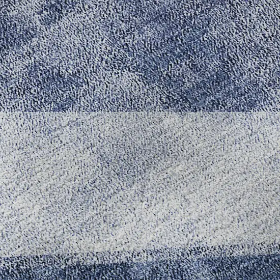 Blue And Ivory Geometric Washable Area Rug With UV Protection Photo 9