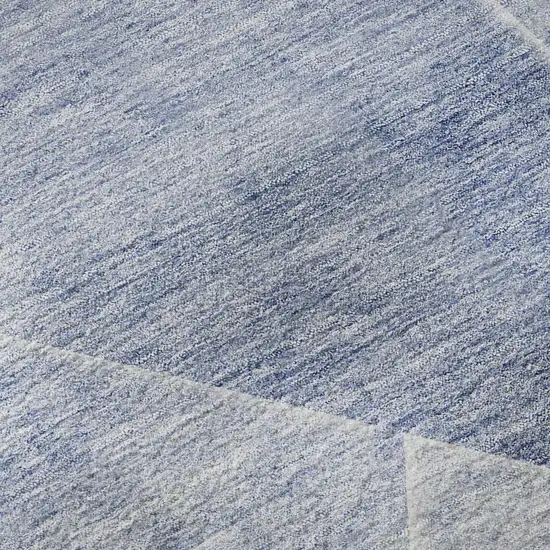 Blue And Ivory Geometric Washable Area Rug With UV Protection Photo 9