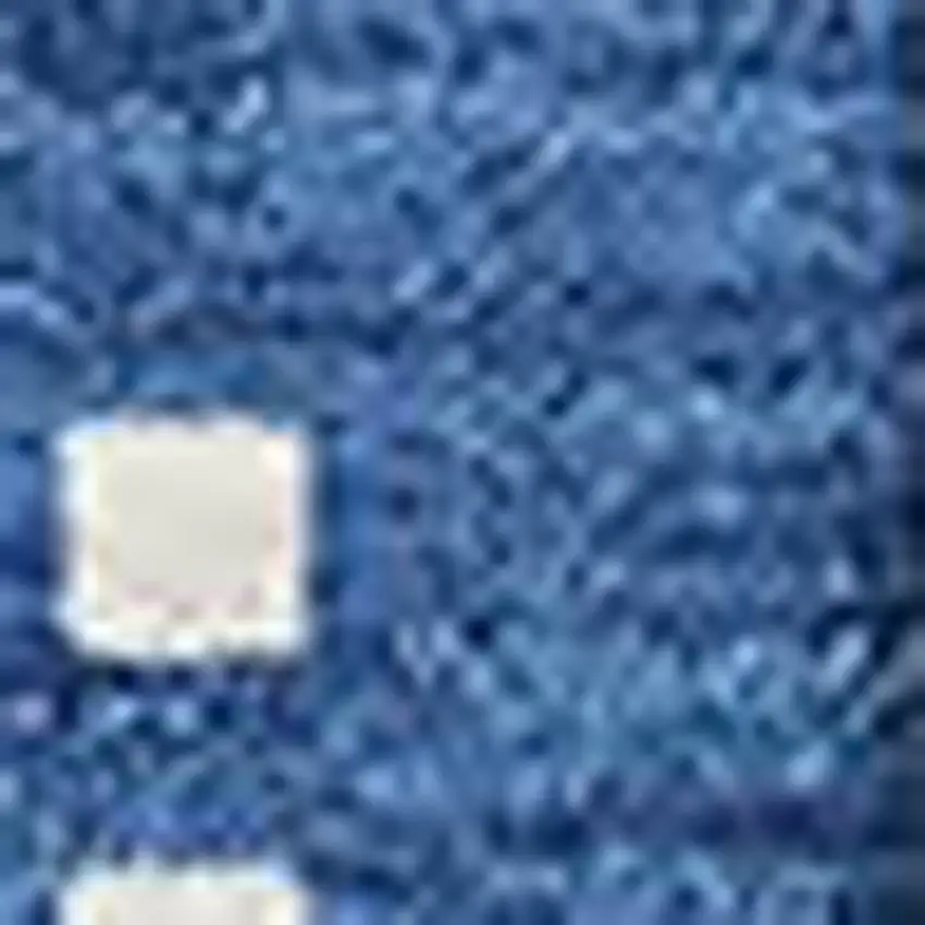 Blue And Ivory Geometric Washable Area Rug With UV Protection Photo 3