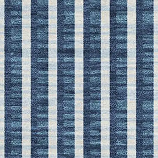 Blue And Ivory Geometric Washable Area Rug With UV Protection Photo 2