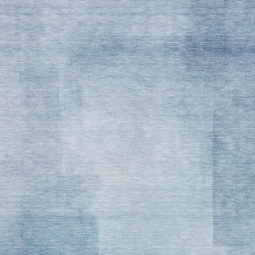 Blue And Ivory Geometric Washable Area Rug With UV Protection Photo 3