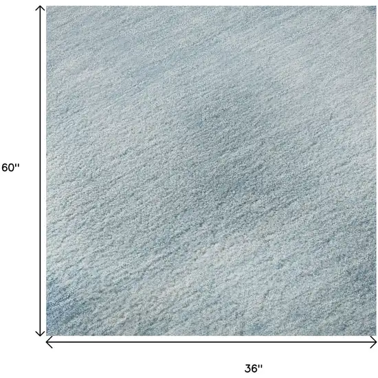 Blue And Ivory Geometric Washable Area Rug With UV Protection Photo 8