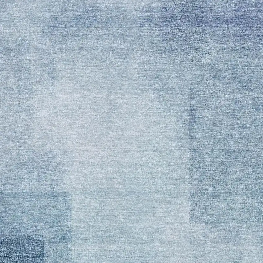Blue And Ivory Geometric Washable Area Rug With UV Protection Photo 3
