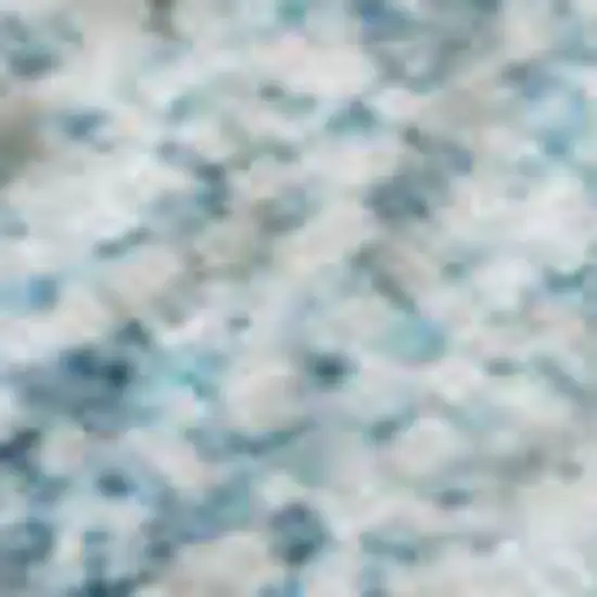 Blue And Ivory Geometric Washable Area Rug With UV Protection Photo 2