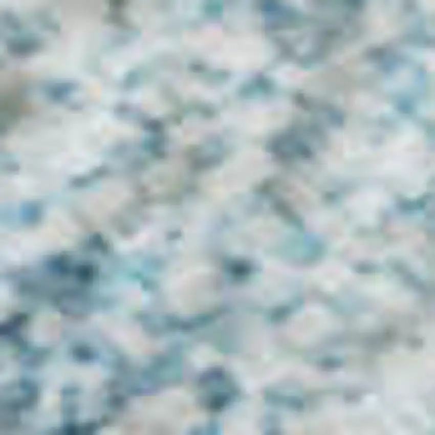 Blue And Ivory Geometric Washable Area Rug With UV Protection Photo 2