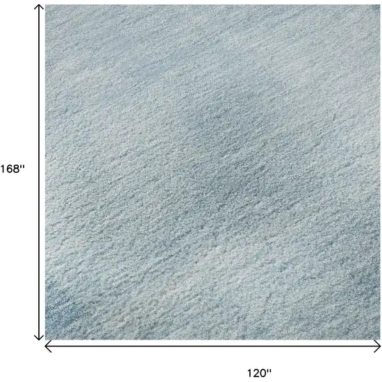 Blue And Ivory Geometric Washable Area Rug With UV Protection Photo 9