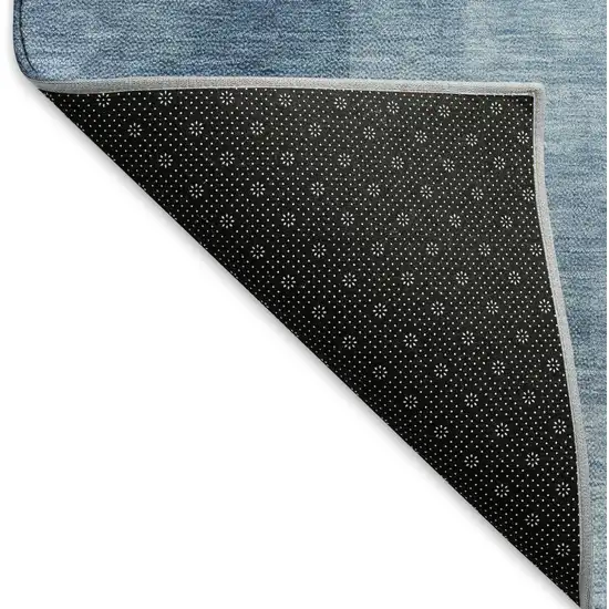Blue And Ivory Geometric Washable Area Rug With UV Protection Photo 6