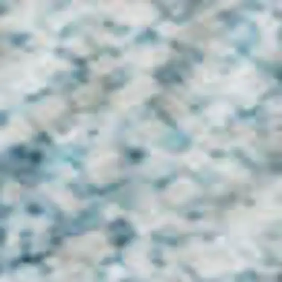 Blue And Ivory Geometric Washable Area Rug With UV Protection Photo 2