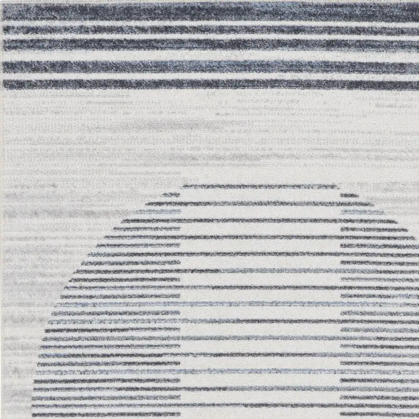 Blue And Ivory Geometric Washable Area Rug Photo 8