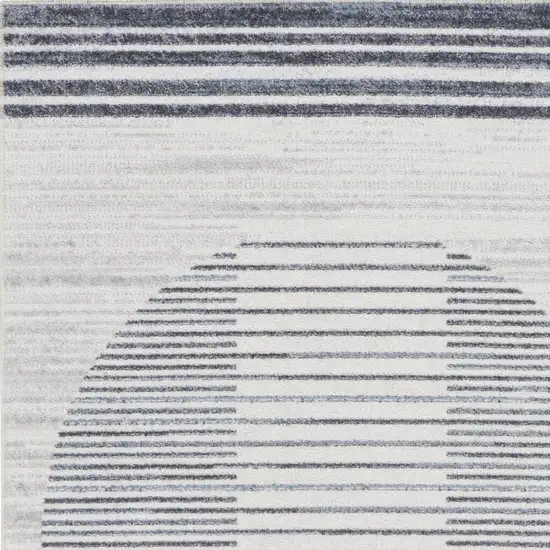 Blue And Ivory Geometric Washable Area Rug Photo 8