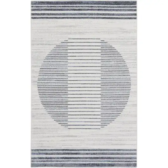 Blue And Ivory Geometric Washable Area Rug Photo 2