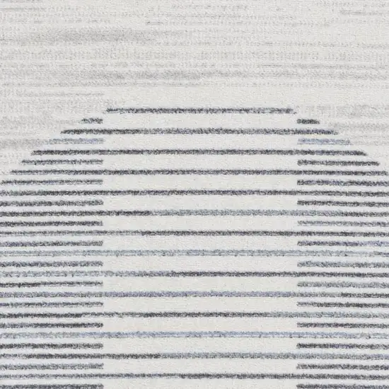 Blue And Ivory Geometric Washable Area Rug Photo 3