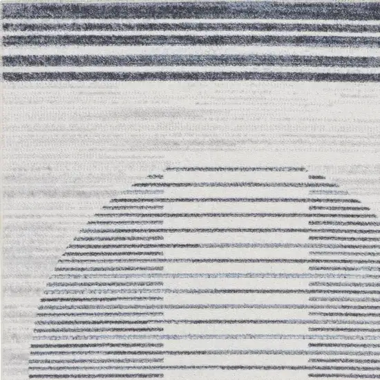 Blue And Ivory Geometric Washable Area Rug Photo 4