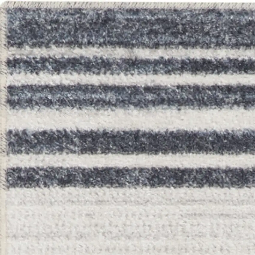 Blue And Ivory Geometric Washable Area Rug Photo 8