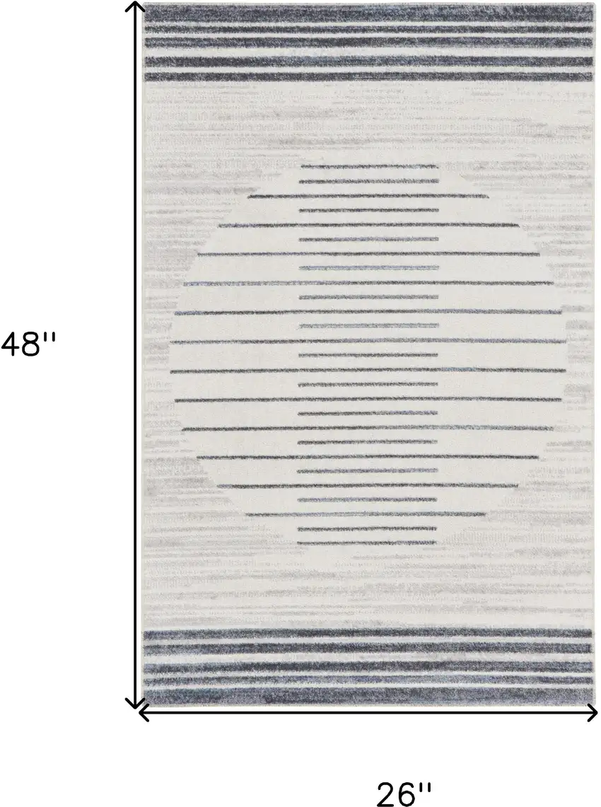 Blue And Ivory Geometric Washable Area Rug Photo 3