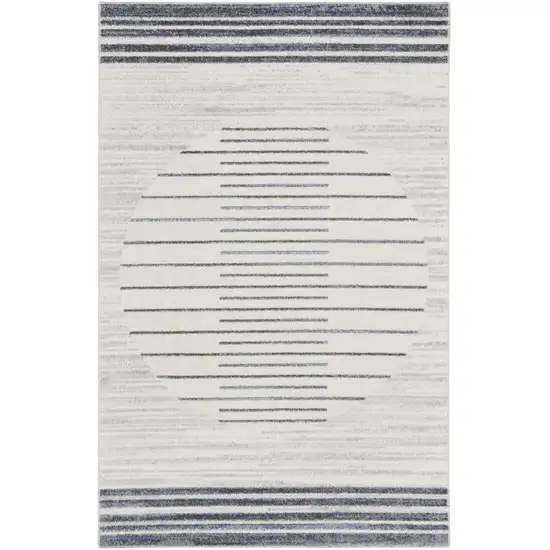 Blue And Ivory Geometric Washable Area Rug Photo 7