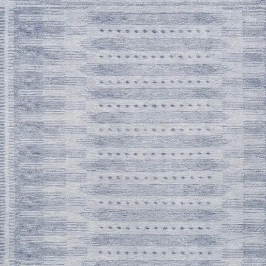 Blue And Ivory Geometric Washable Indoor Outdoor Area Rug Photo 4