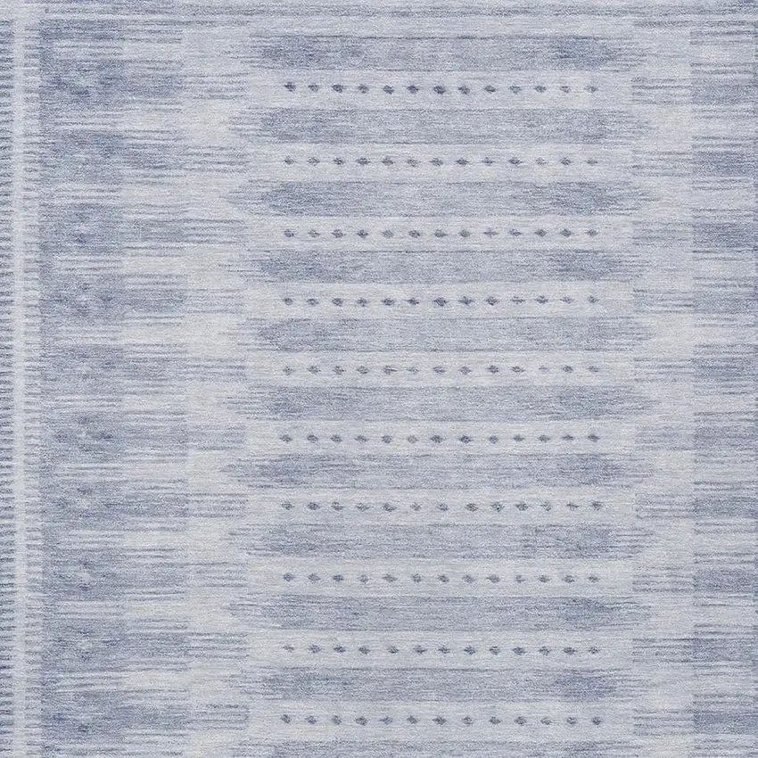 Blue And Ivory Geometric Washable Indoor Outdoor Area Rug Photo 4