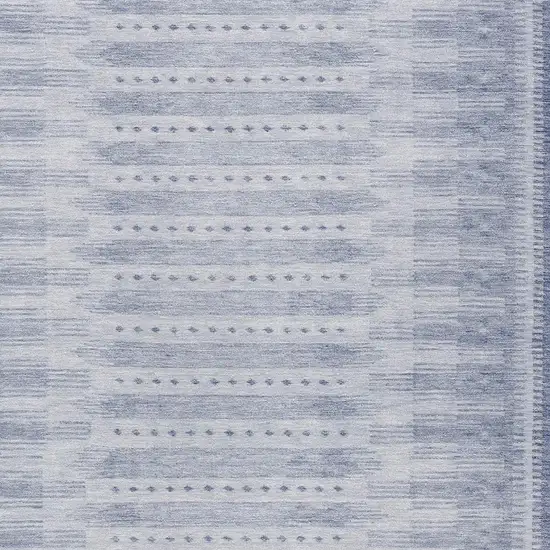 Blue And Ivory Geometric Washable Indoor Outdoor Area Rug Photo 3