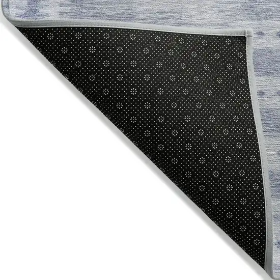 Blue And Ivory Geometric Washable Indoor Outdoor Area Rug Photo 8