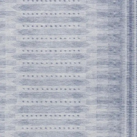 Blue And Ivory Geometric Washable Indoor Outdoor Area Rug Photo 3