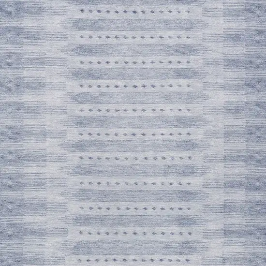 Blue And Ivory Geometric Washable Indoor Outdoor Area Rug Photo 7