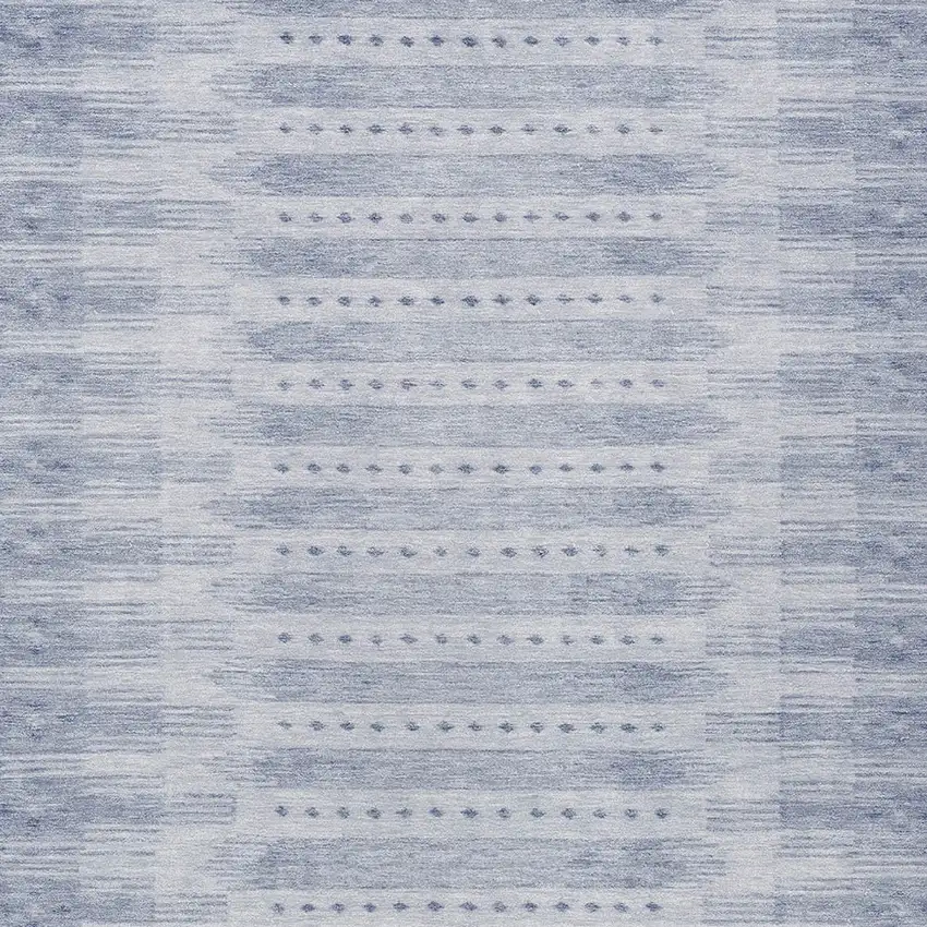 Blue And Ivory Geometric Washable Indoor Outdoor Area Rug Photo 7
