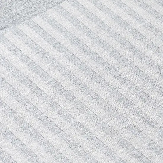 Blue And Ivory Geometric Washable Indoor Outdoor Area Rug Photo 9