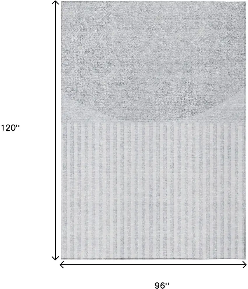 Blue And Ivory Geometric Washable Indoor Outdoor Area Rug Photo 9