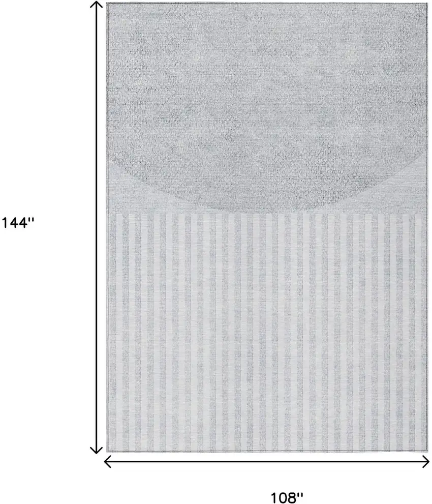 Blue And Ivory Geometric Washable Indoor Outdoor Area Rug Photo 9