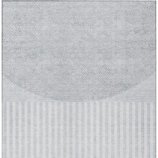 Blue And Ivory Geometric Washable Indoor Outdoor Area Rug Photo 4