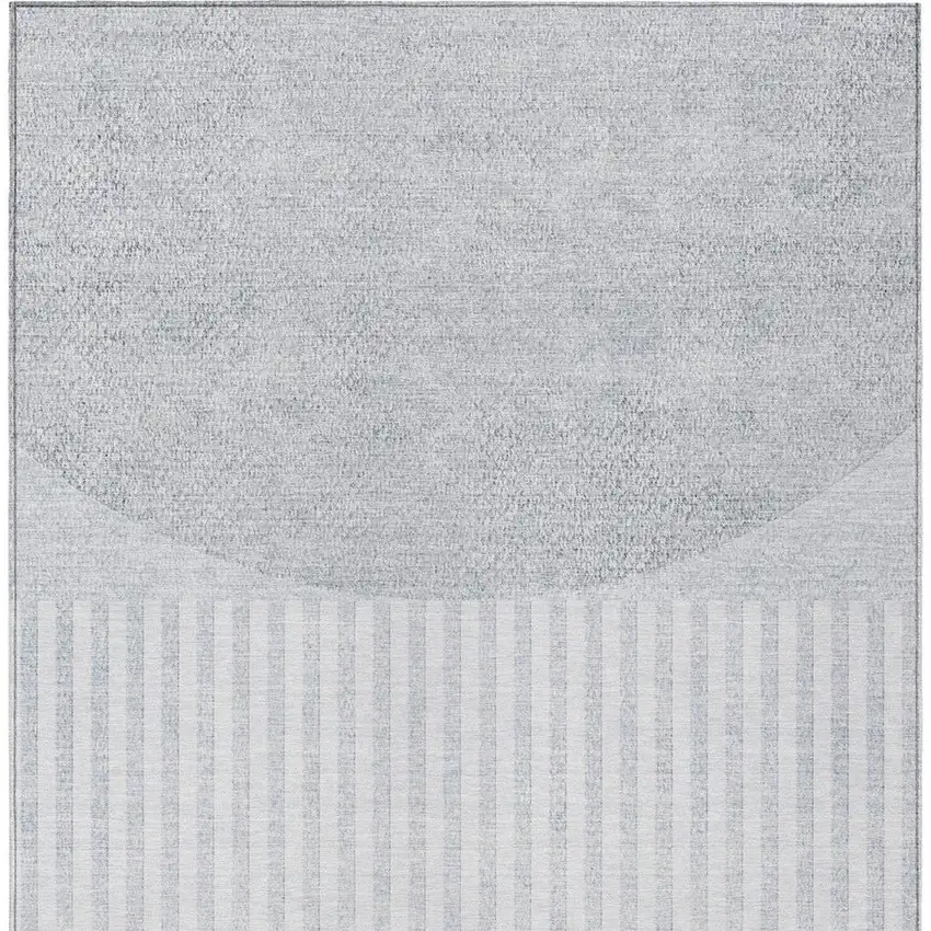 Blue And Ivory Geometric Washable Indoor Outdoor Area Rug Photo 5