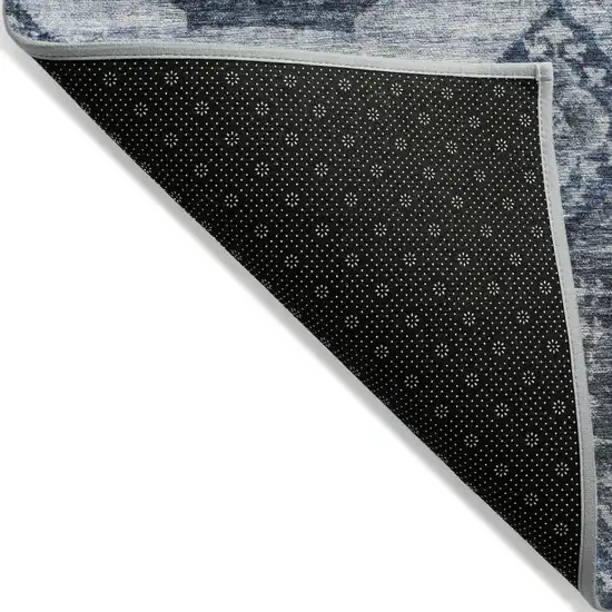 Blue And Ivory Medallion Washable Indoor Outdoor Area Rug Photo 7