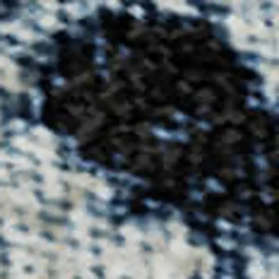 Blue And Ivory Moroccan Washable Area Rug With UV Protection Photo 3