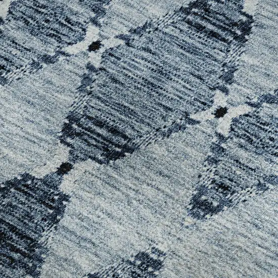 Blue And Ivory Moroccan Washable Area Rug With UV Protection Photo 3