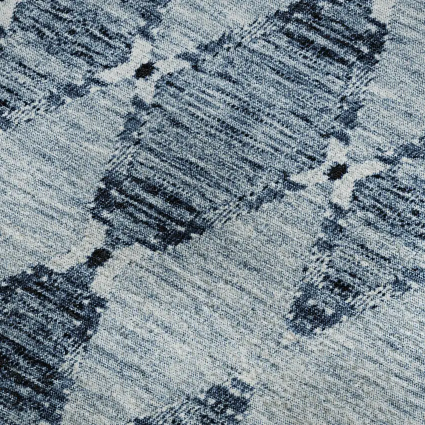 Blue And Ivory Moroccan Washable Area Rug With UV Protection Photo 3