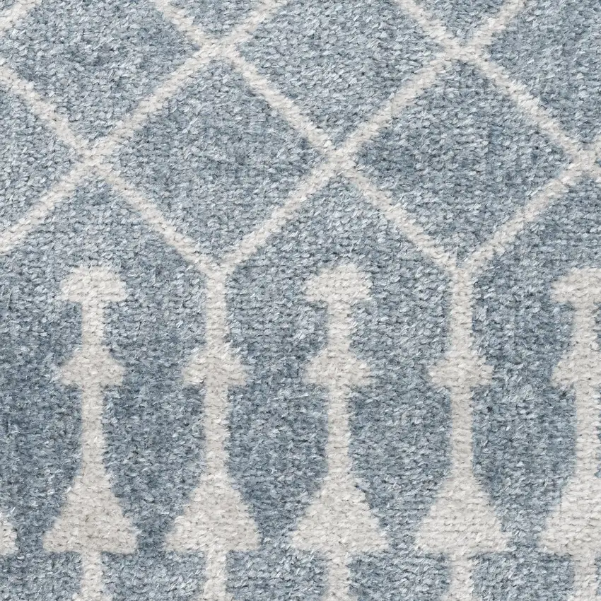 Blue And Ivory Moroccan Washable Area Rug Photo 3