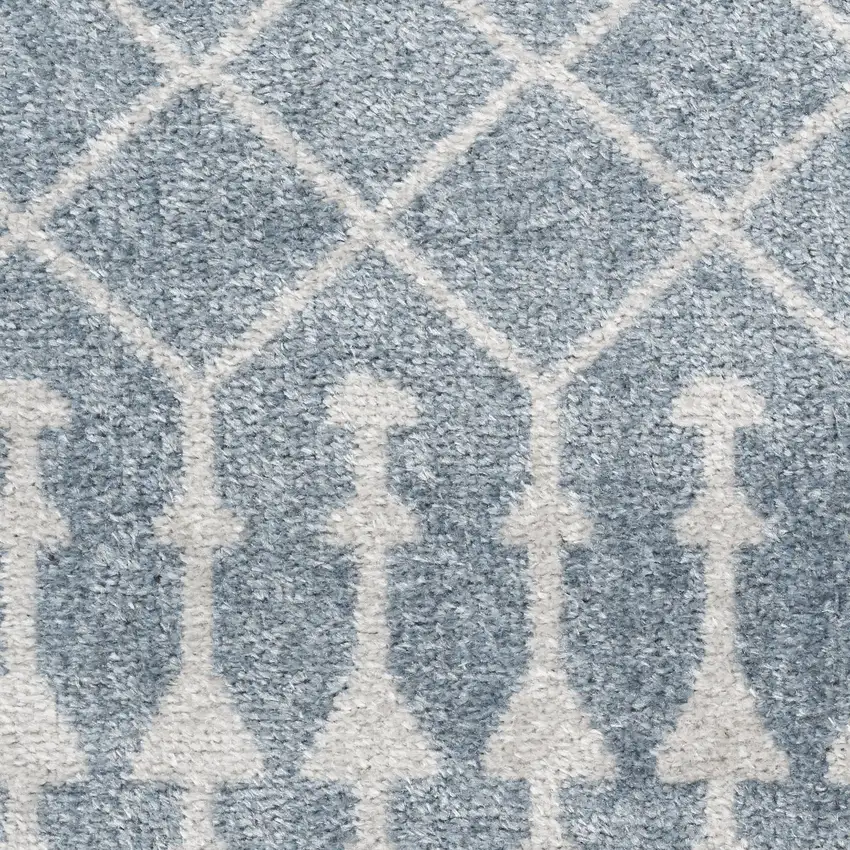 Blue And Ivory Moroccan Washable Area Rug Photo 4