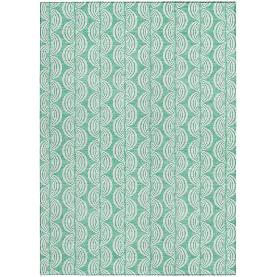 Blue And Ivory Ogee Washable Indoor Outdoor Area Rug Photo 6